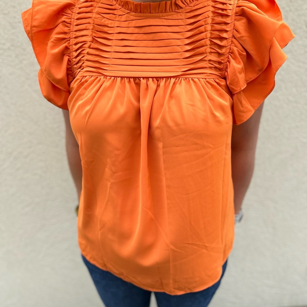 Orange Ruffled Women's Top